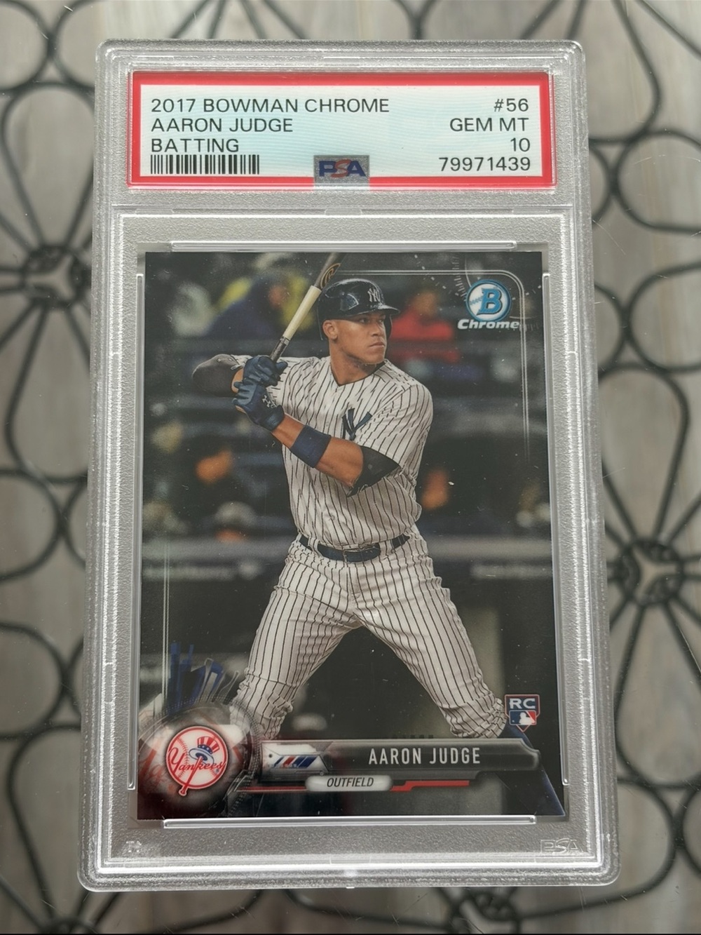 Aaron Judge 2017 Bowman Chrome Yankees Rookie RC Baseball Card Graded PSA 10